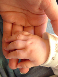 holding child hand