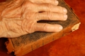 Bible and hand