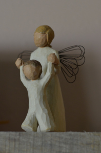 Angel with Child Figurine