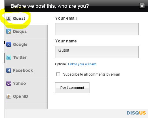 Disqus comment
