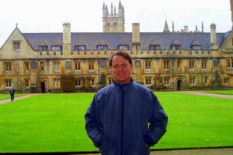 Randy outside Lewis's Oxford flat