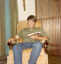 Randy reading as a teenager
