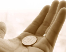 coin in hand
