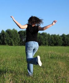 running in field