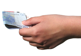 hand and money
