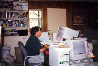 Randy hard at work in his basement