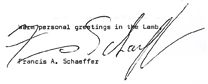 Francis Schaeffer signature