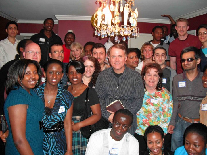 Randy Alcorn in Little Rock with international students