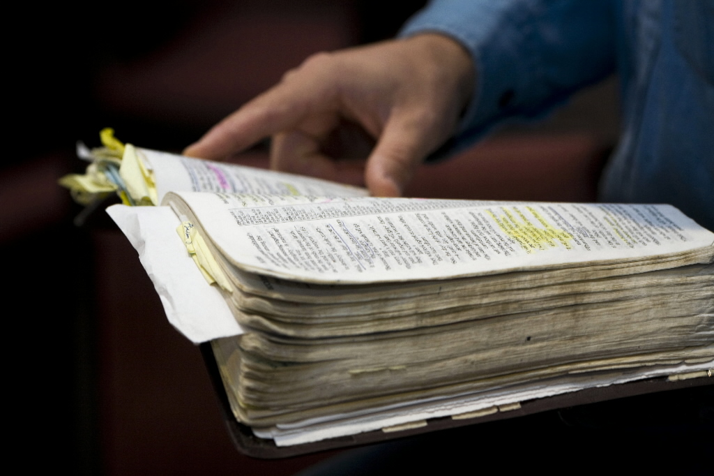 Randy holding Bible