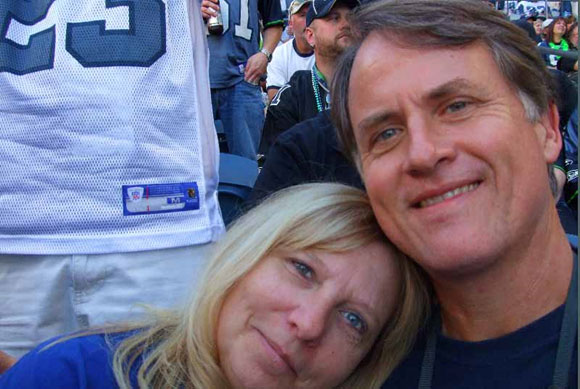 Randy and Nanci at a football game