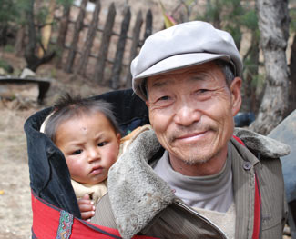 Chinese man and child