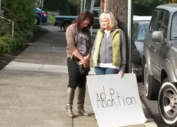 Praying outside the abortion clinic