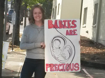 Outside the abortion clinic