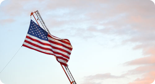 Do you see hope or destruction for the USA? / flag against sky