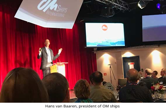 Hans Van Baaran, president of OM ships, speaking