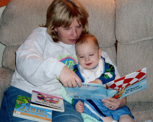 Nanci reading to a grandson