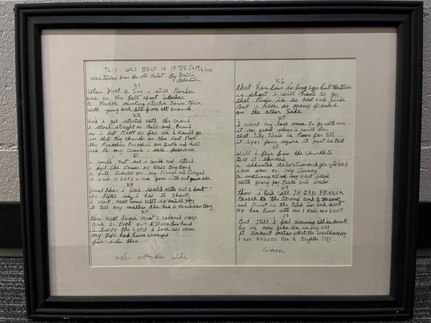 Poem written by Michael's great-grandfather