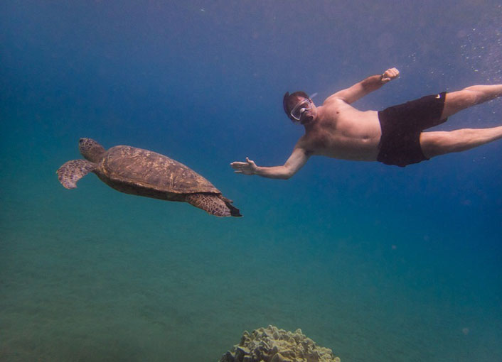 Tony with turtle