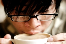 Young man drinking coffee