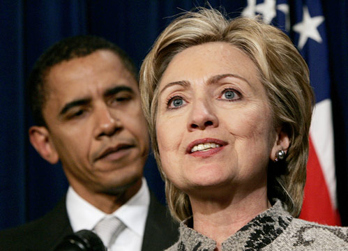 Barack Obama and Hillary Clinton